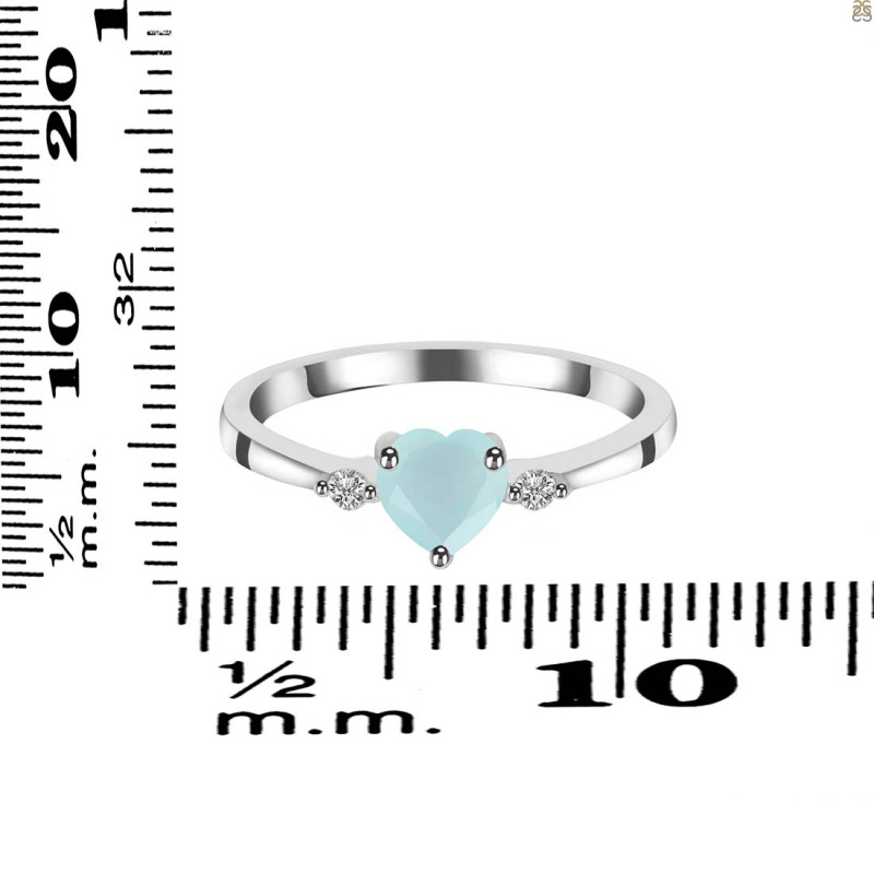 Blue Chalcedony & White Topaz Ring BLX-RR-425.