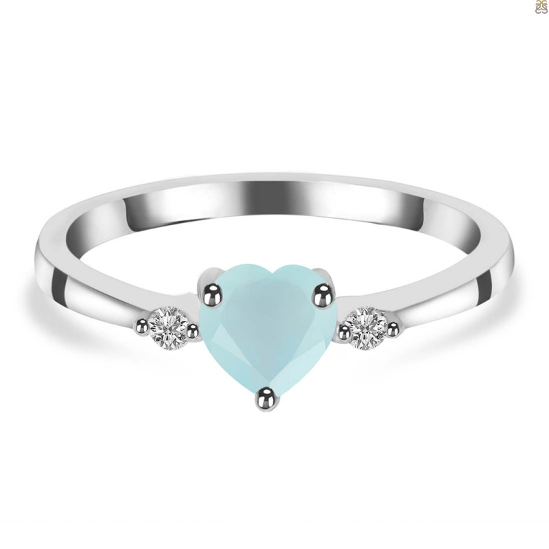 Blue Chalcedony & White Topaz Ring BLX-RR-425.