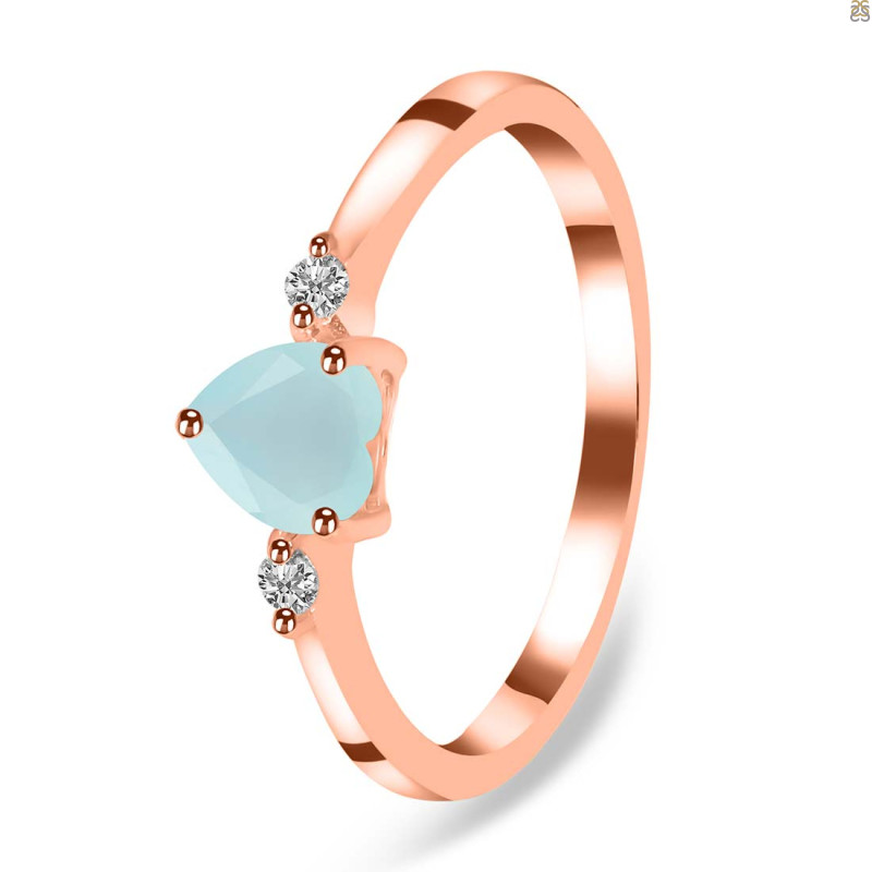 Blue Chalcedony & White Topaz Ring BLX-RR-425.