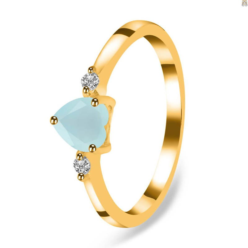 Blue Chalcedony & White Topaz Ring BLX-RR-425.