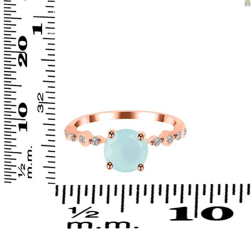 Blue Chalcedony & White Topaz Ring BLX-RR-426.