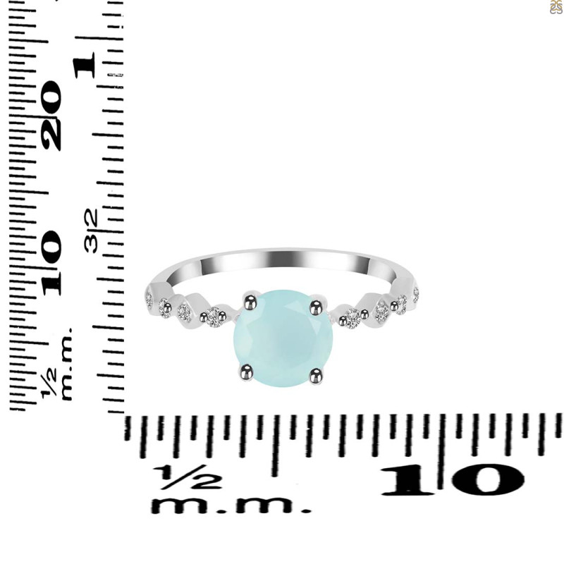 Blue Chalcedony & White Topaz Ring BLX-RR-426.