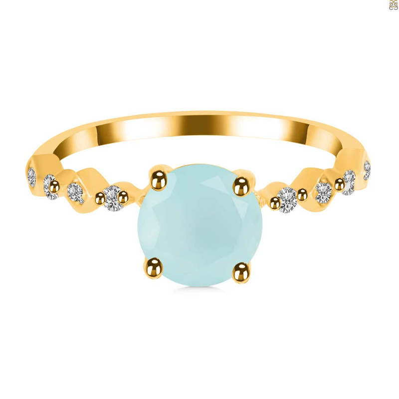 Blue Chalcedony & White Topaz Ring BLX-RR-426.