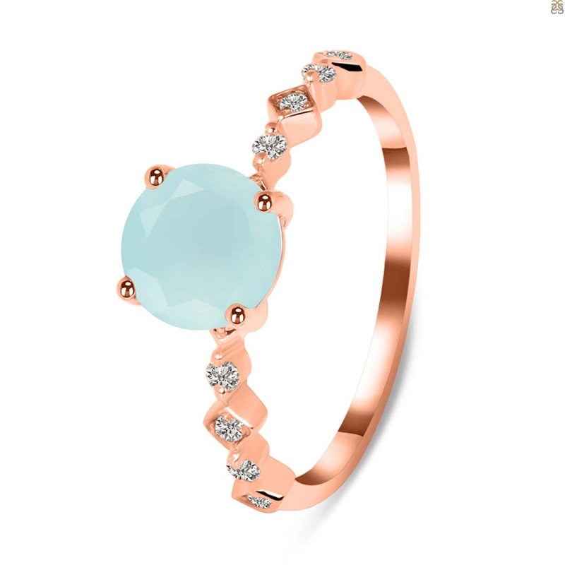 Blue Chalcedony & White Topaz Ring BLX-RR-426.
