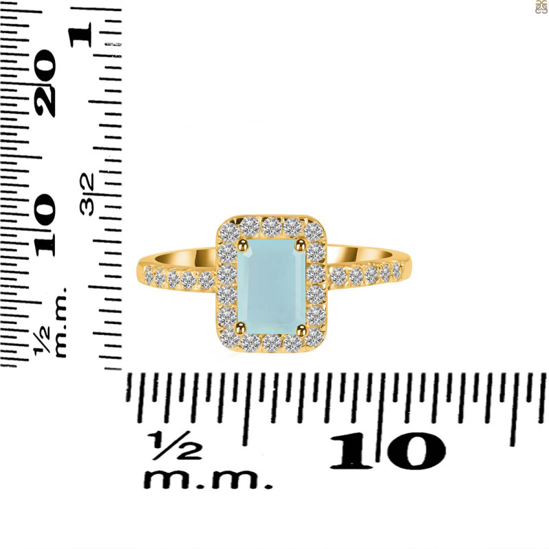 Blue Chalcedony & White Topaz Ring BLX-RR-432.