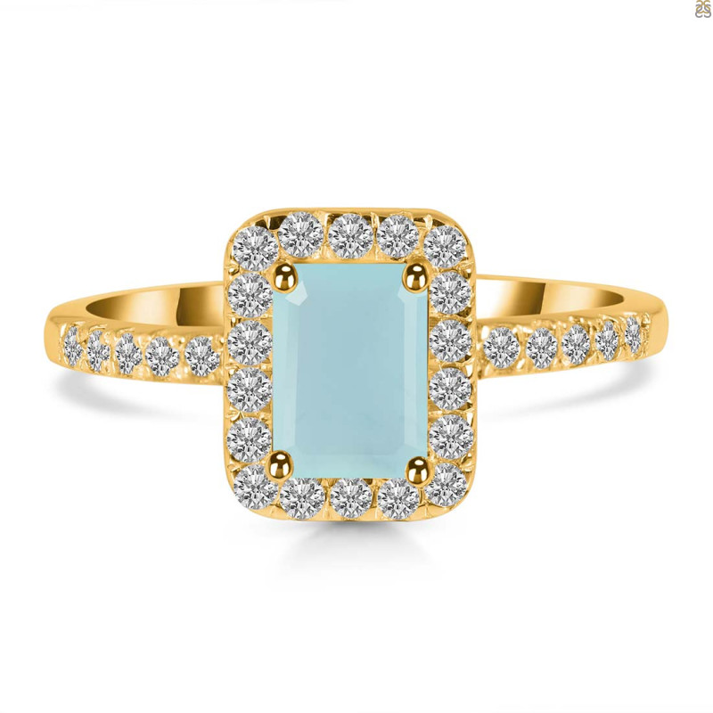 Blue Chalcedony & White Topaz Ring BLX-RR-432.