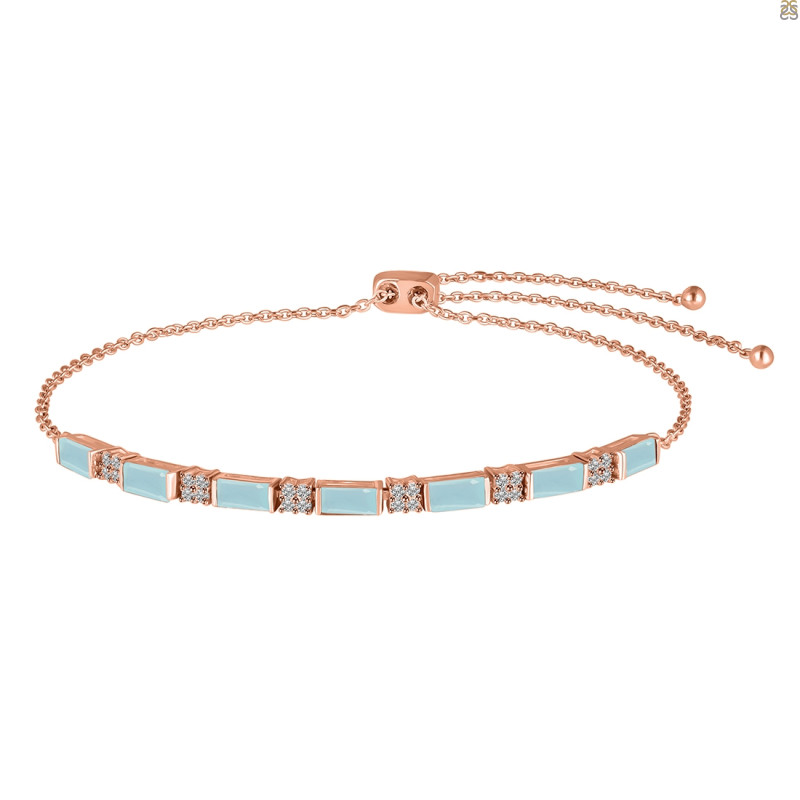 Blue Chalcedony & White Topaz Bracelet