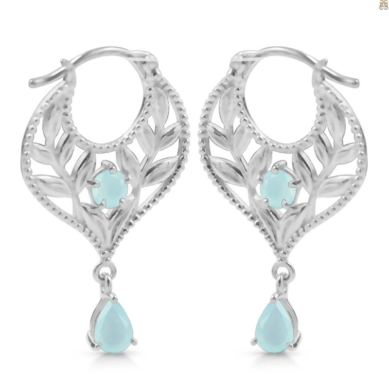 Blue Chalcedony Earring