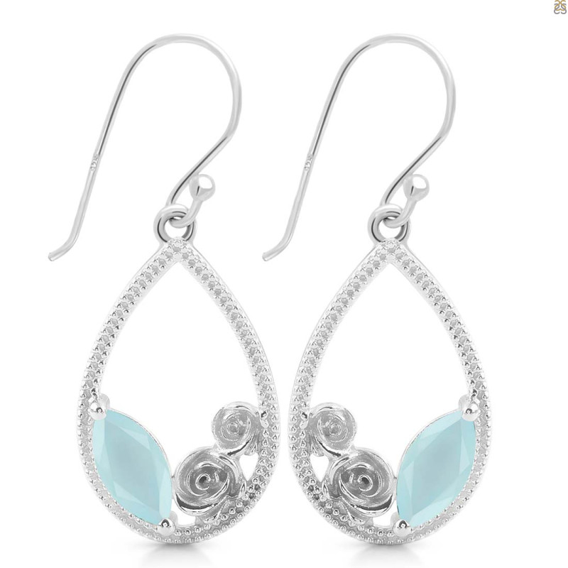 Blue Chalcedony Earring