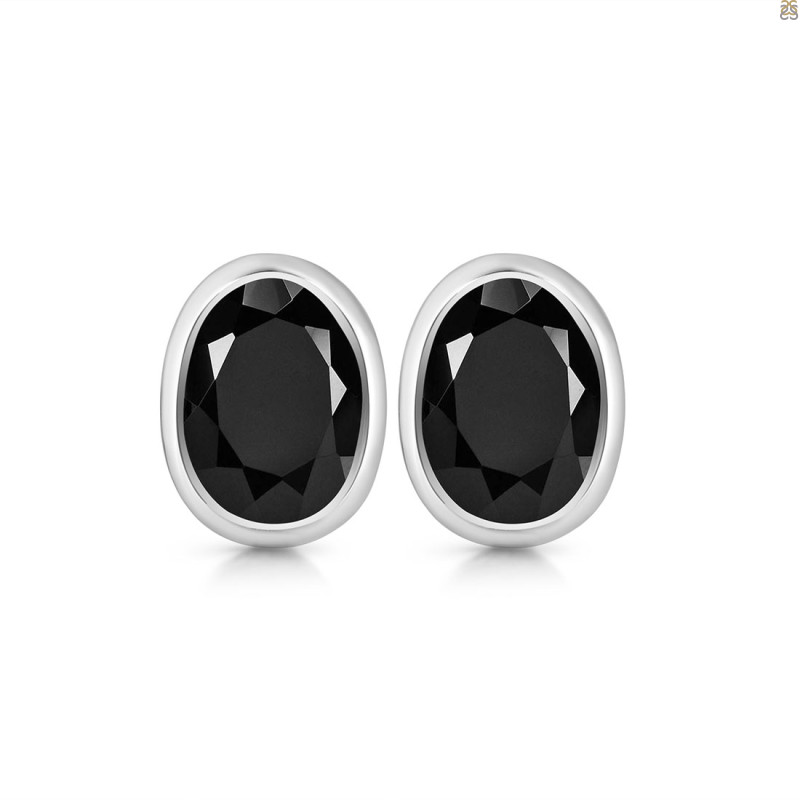 Black Tourmaline Stud Earring BLS-RDE-1370.