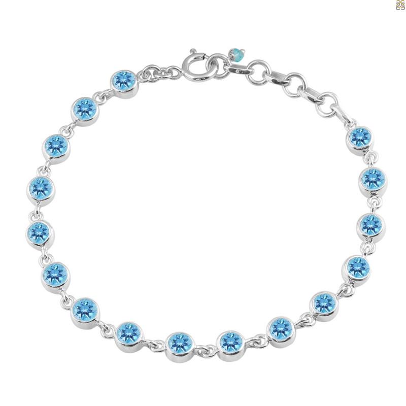 Blue Topaz Bracelet BTZ-RDB-118-CUT.