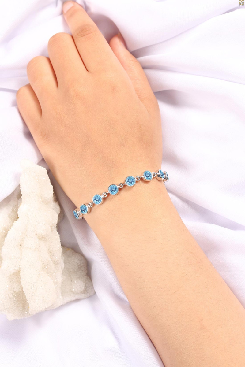 Blue Topaz Bracelet BTZ-RDB-118-CUT.