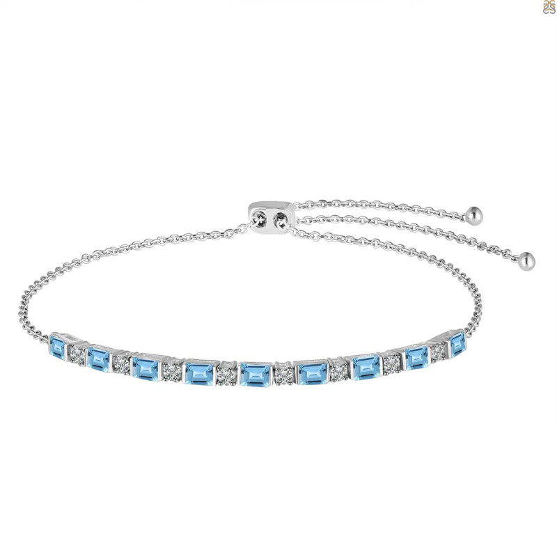 Blue Topaz Bracelet BTZ-RDB-129.