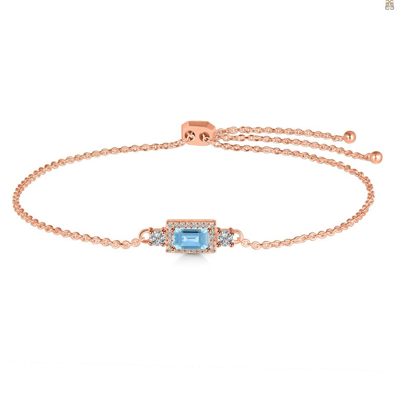 Blue Topaz & White Topaz Bracelet