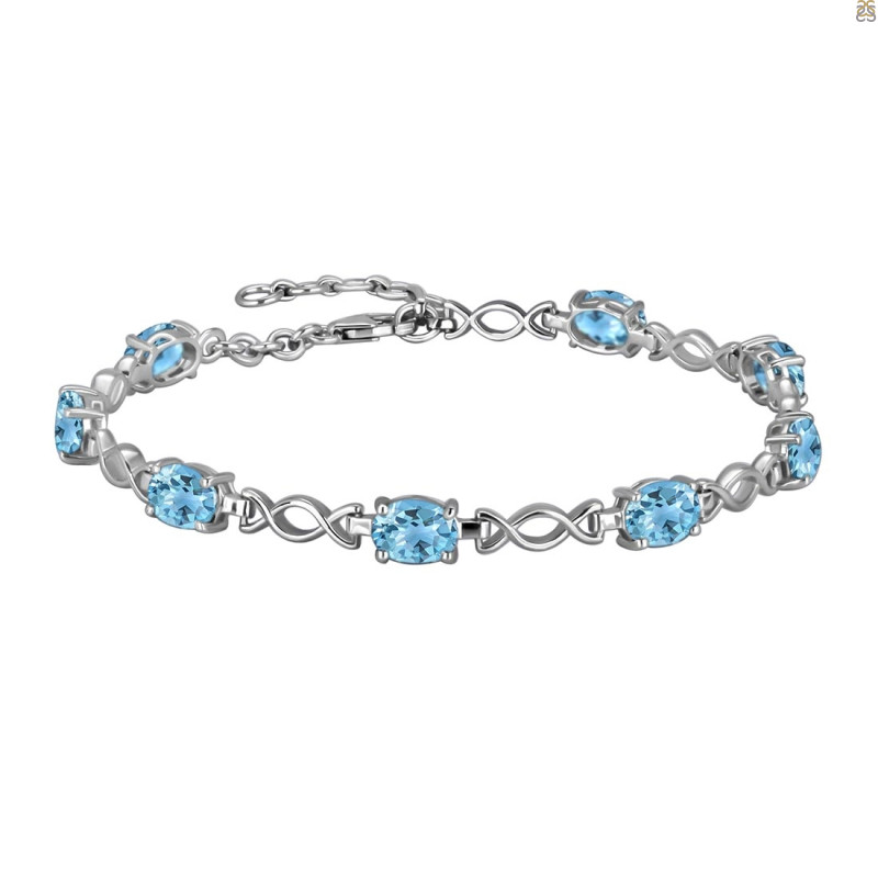 Blue Topaz Bracelet BTZ-RDB-3-A.