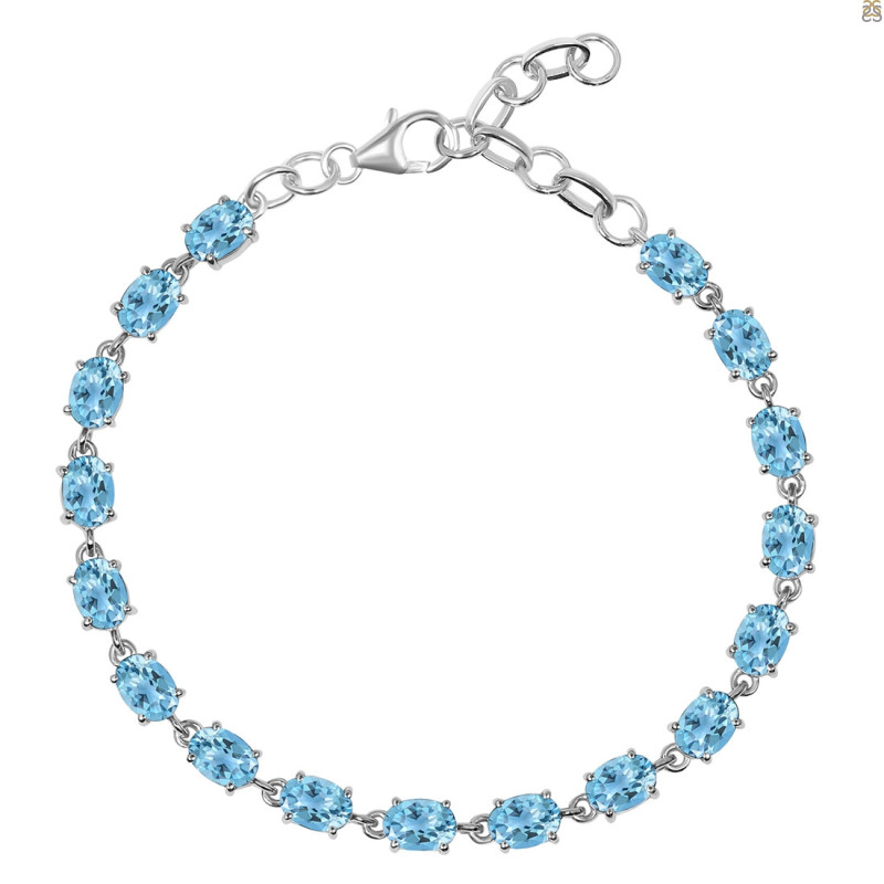 Blue Topaz Bracelet BTZ-RDB-69-CUT.