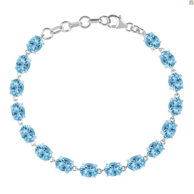 Blue Topaz Bracelet BTZ-RDB-72-CUT.
