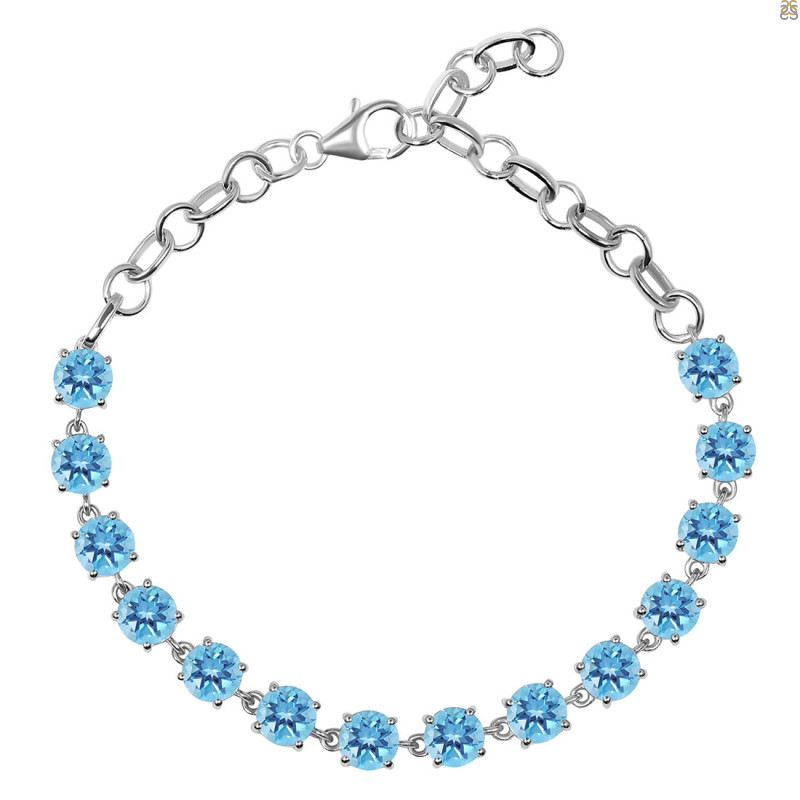 Blue Topaz Bracelet BTZ-RDB-73-CUT.