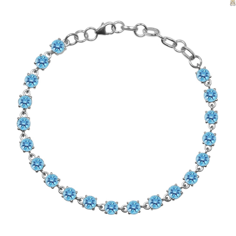 Blue Topaz Bracelet BTZ-RDB-74-CUT.