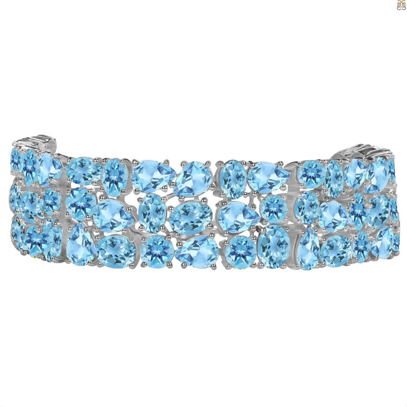 Blue Topaz Bracelet BTZ-RDB-92-CUT.