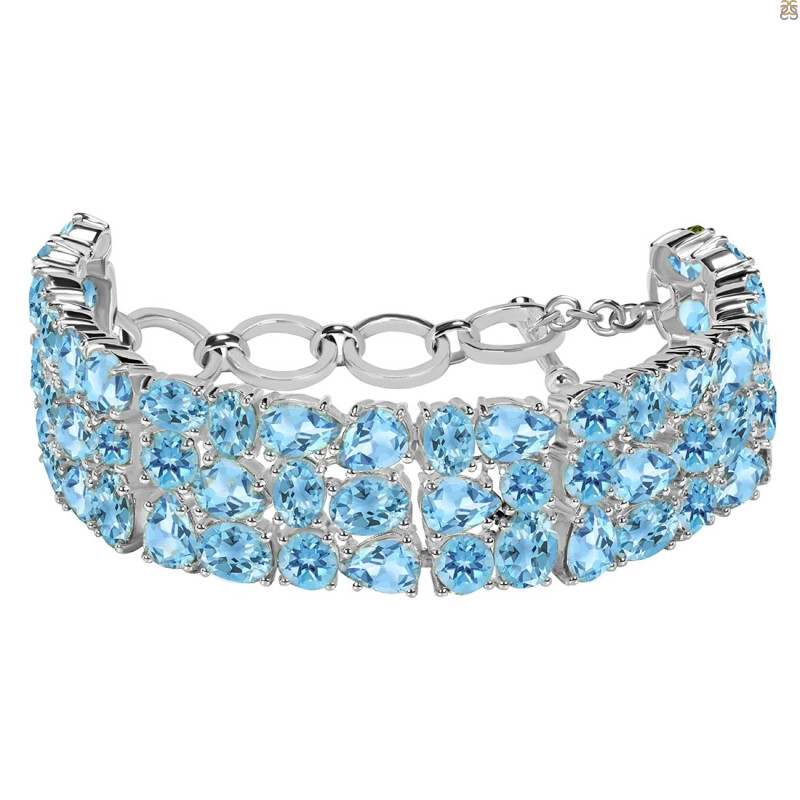 Blue Topaz Bracelet BTZ-RDB-92-CUT.