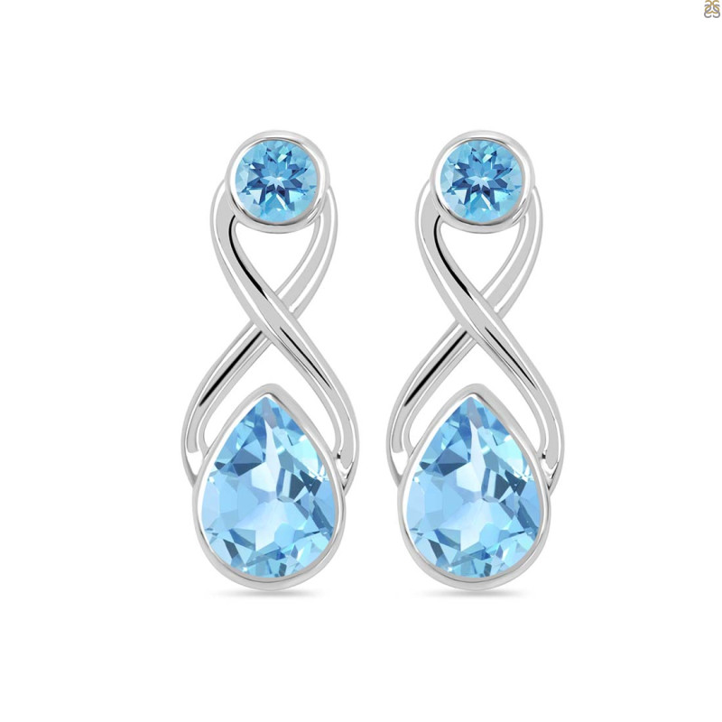 Blue Topaz Stud Earring BTZ-RDE-10.