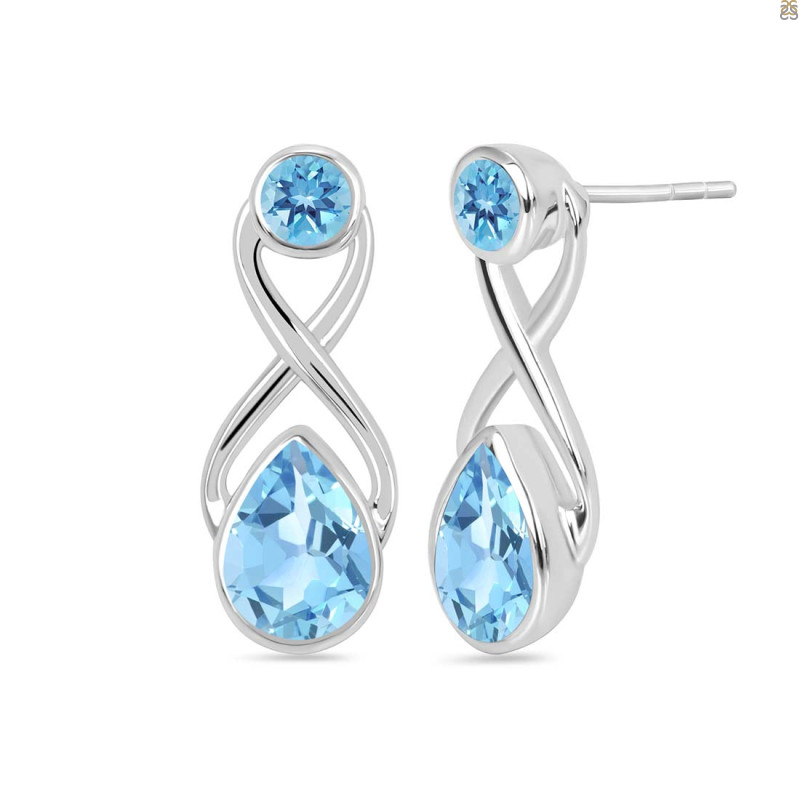 Blue Topaz Stud Earring