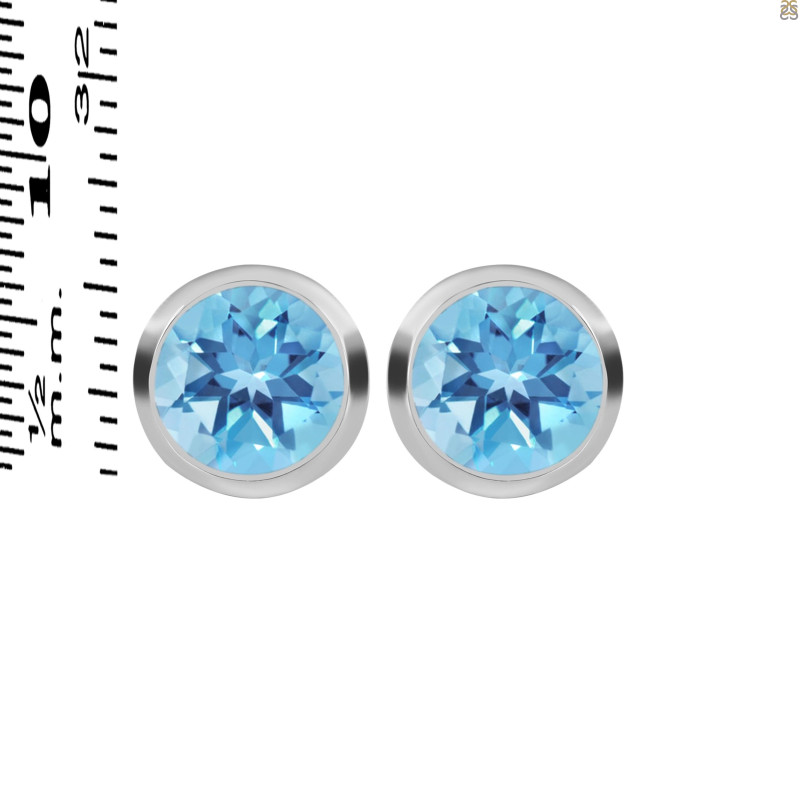 Blue Topaz Stud Earring