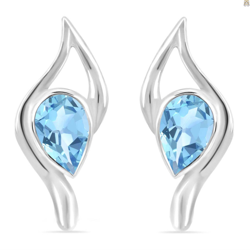 Blue Topaz Stud Earring BTZ-RDE-13.