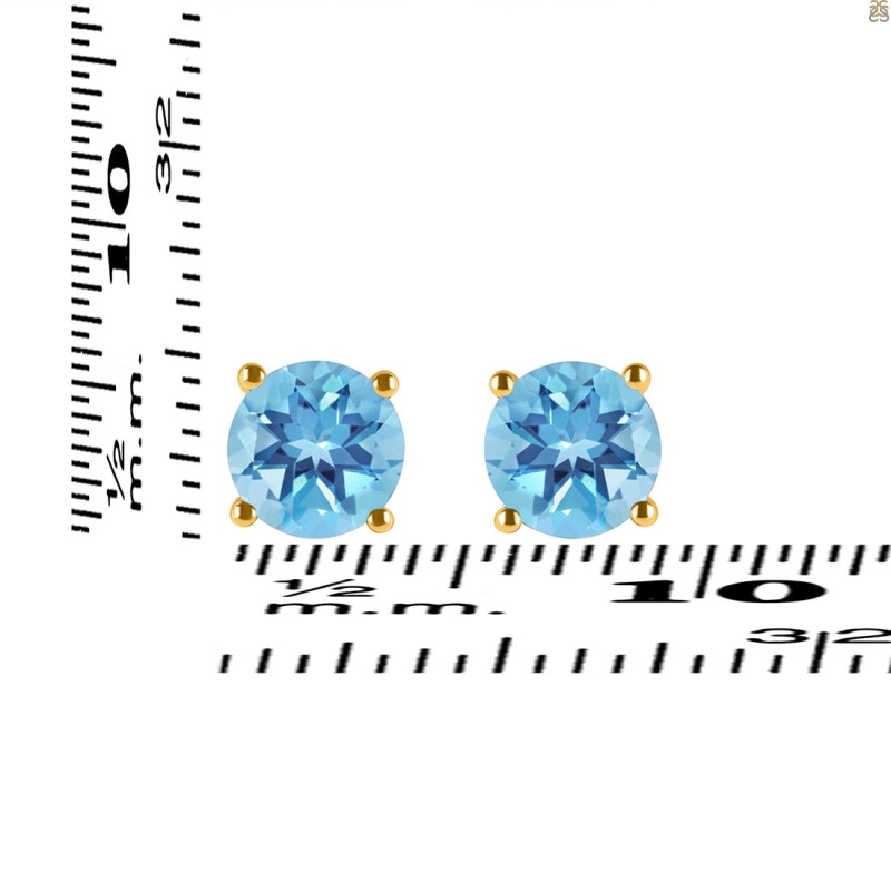 Blue Topaz Stud Earring BTZ-RDE-1349.
