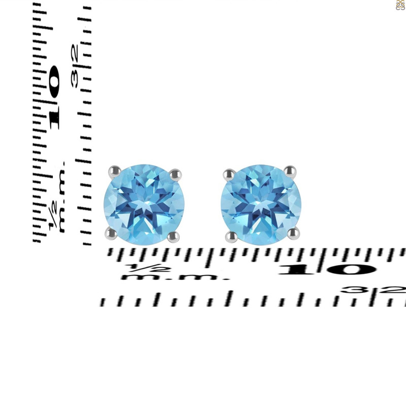 Blue Topaz Stud Earring BTZ-RDE-1349.