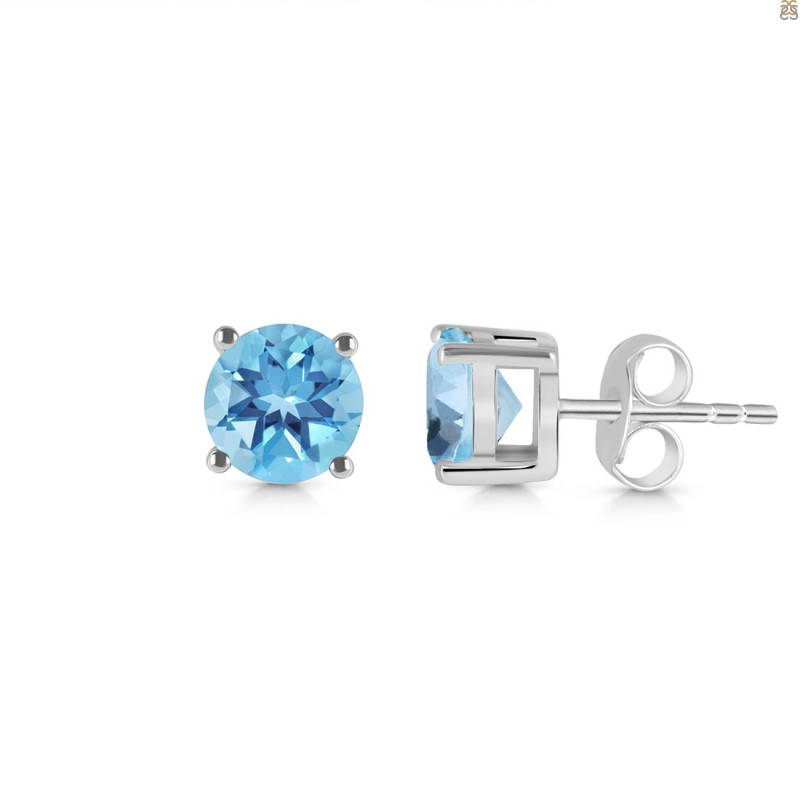 Blue Topaz Stud Earring