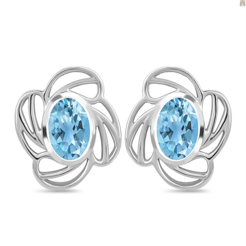 Blue Topaz Stud Earring BTZ-RDE-14.