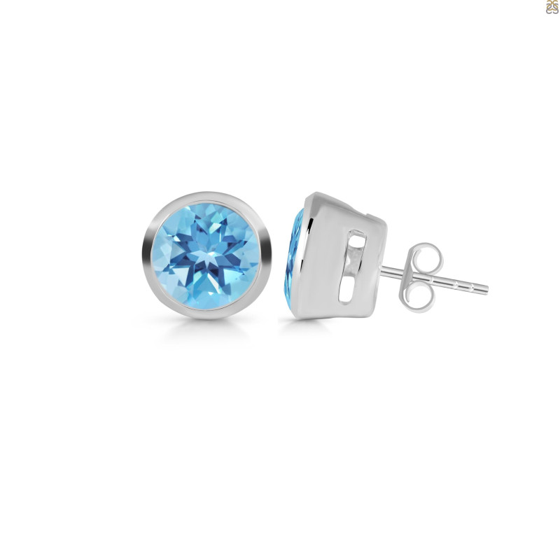 Blue Topaz Stud Earring