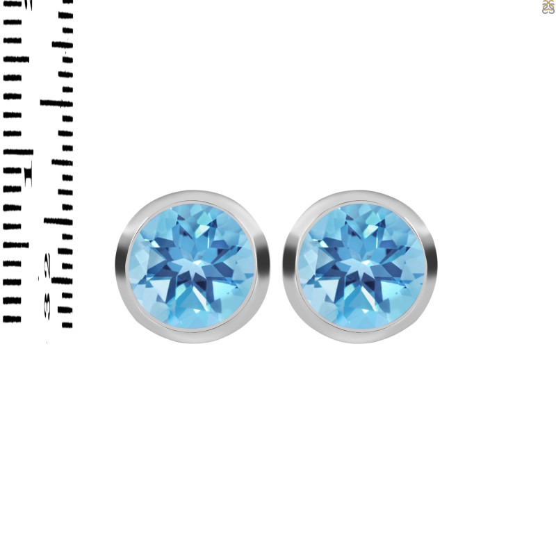 Blue Topaz Stud Earring