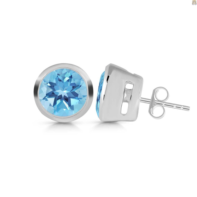 Blue Topaz Stud Earring