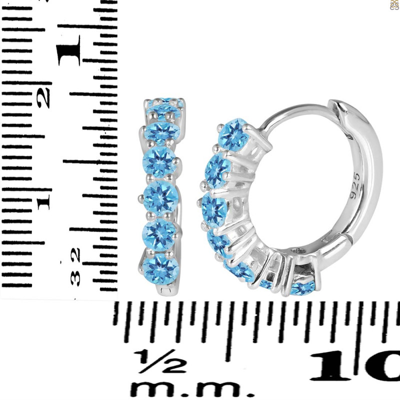Blue Topaz Hoop Hoop Earring BTZ-RDE-1473.