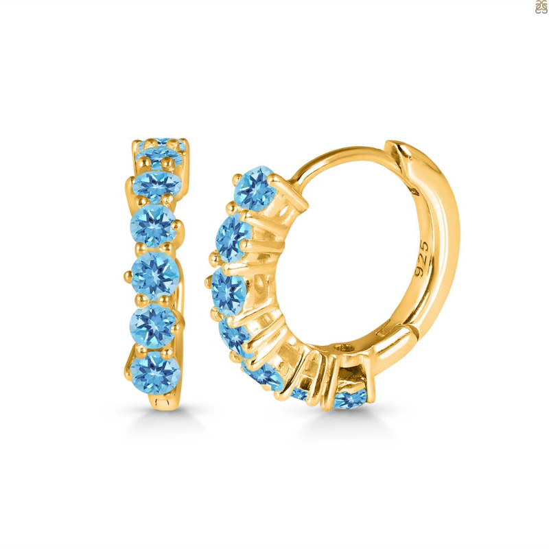 Blue Topaz Hoop Hoop Earring BTZ-RDE-1473.