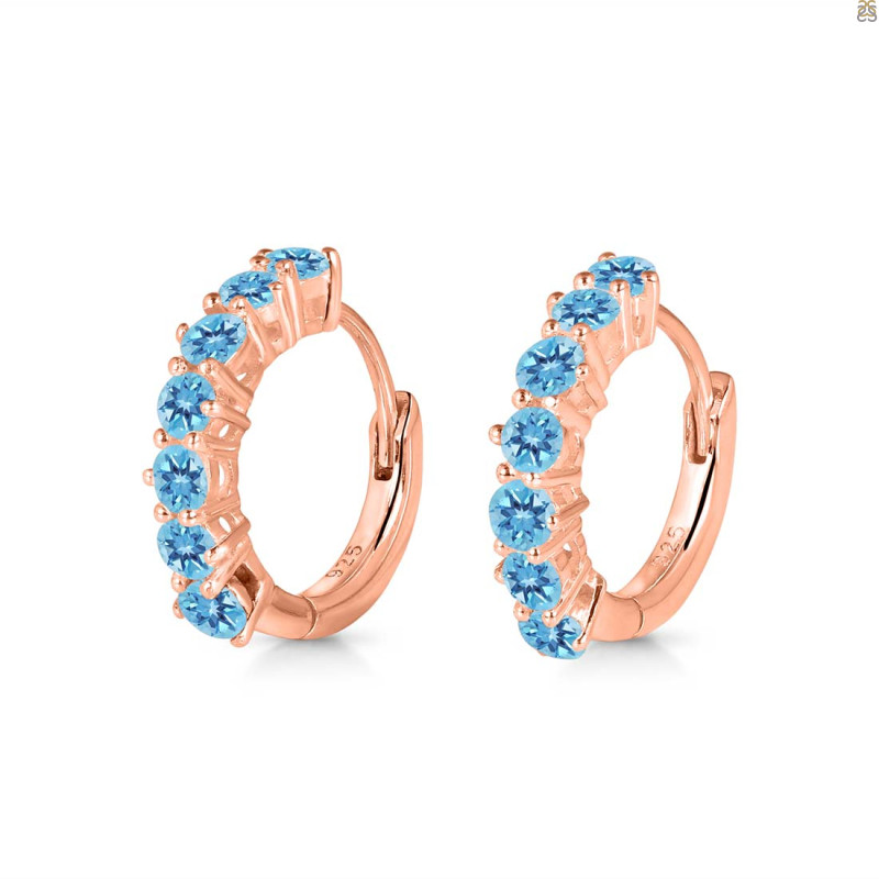 Blue Topaz Hoop Hoop Earring BTZ-RDE-1473.