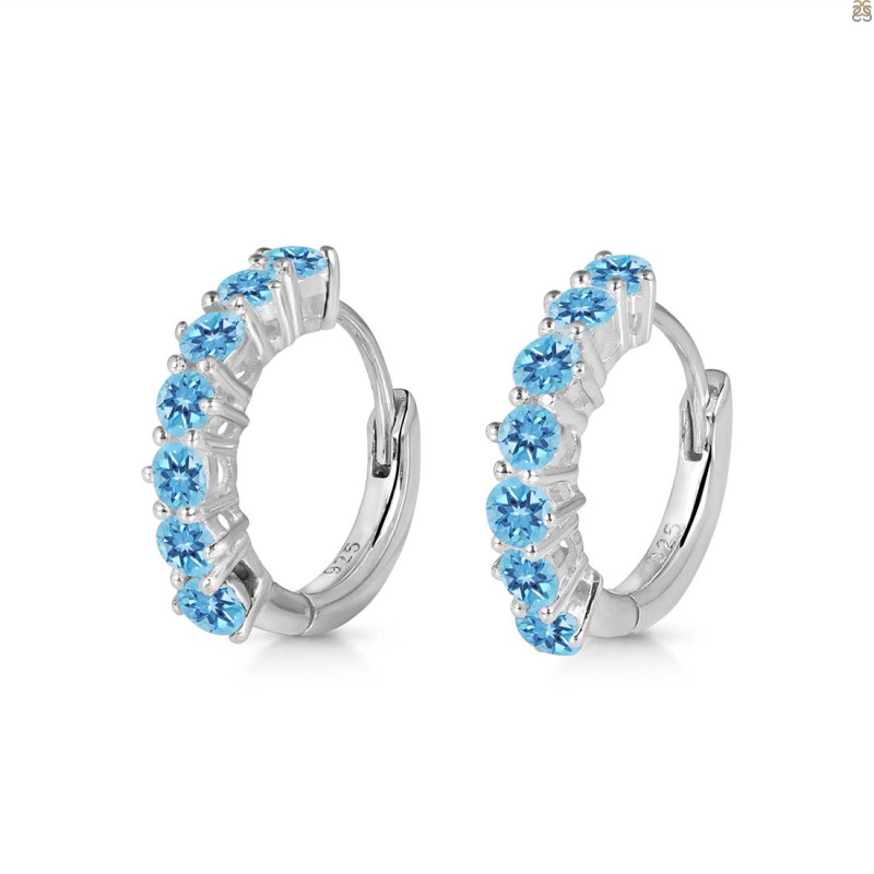 Blue Topaz Hoop Hoop Earring BTZ-RDE-1473.