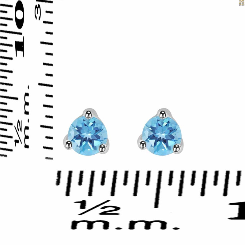 Blue Topaz Stud Earring BTZ-RDE-1517.