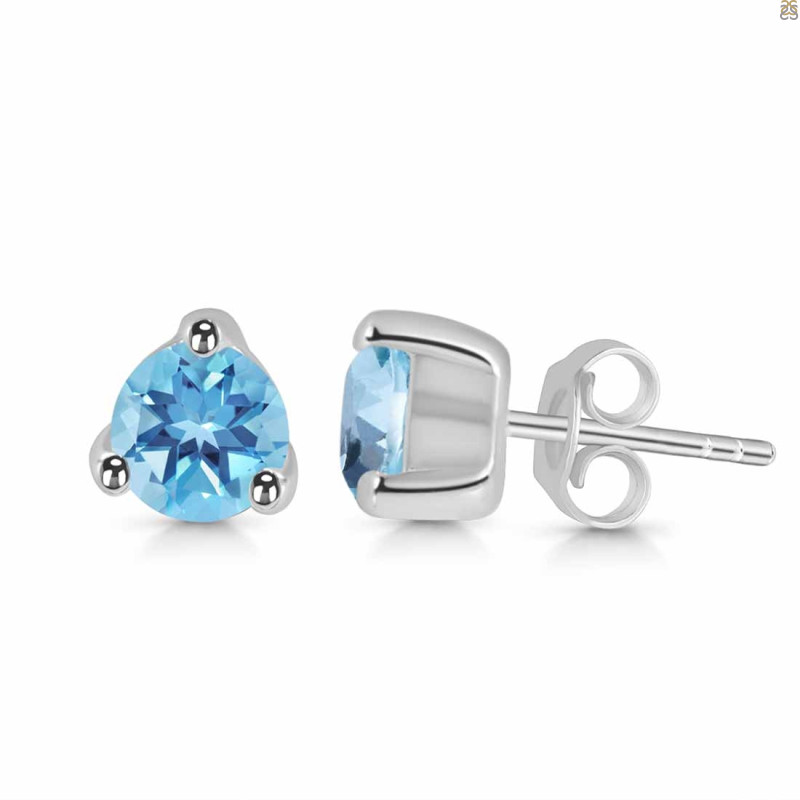 Blue Topaz Stud Earring