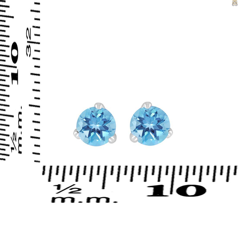 Blue Topaz Stud Earring BTZ-RDE-1565.