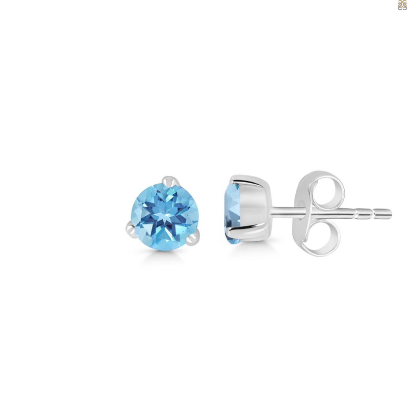 Blue Topaz Stud Earring