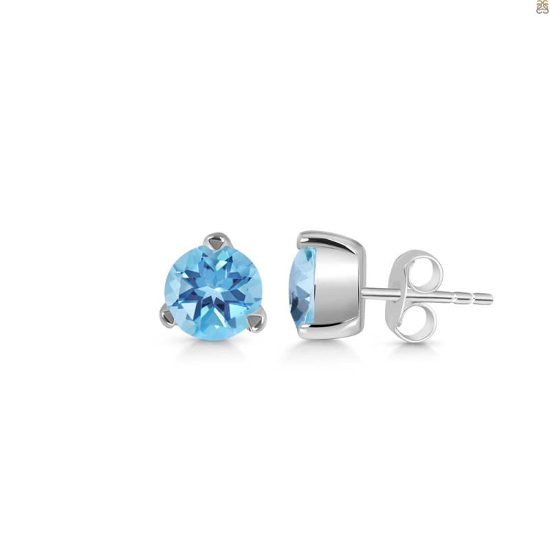 Blue Topaz Stud Earring