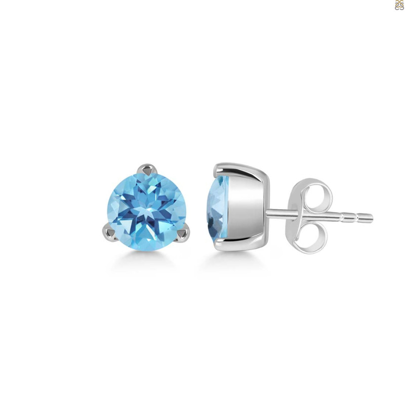 Blue Topaz Stud Earring