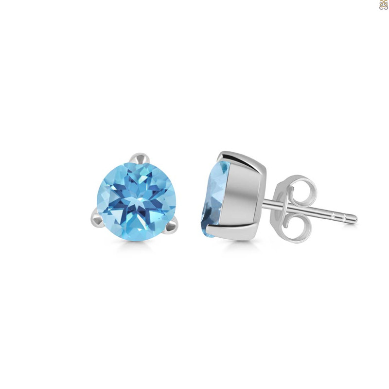 Blue Topaz Stud Earring