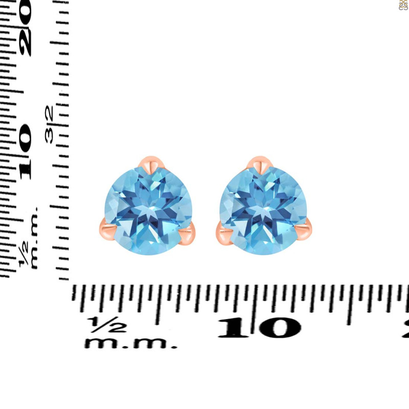 Blue Topaz Stud Earring BTZ-RDE-1569.