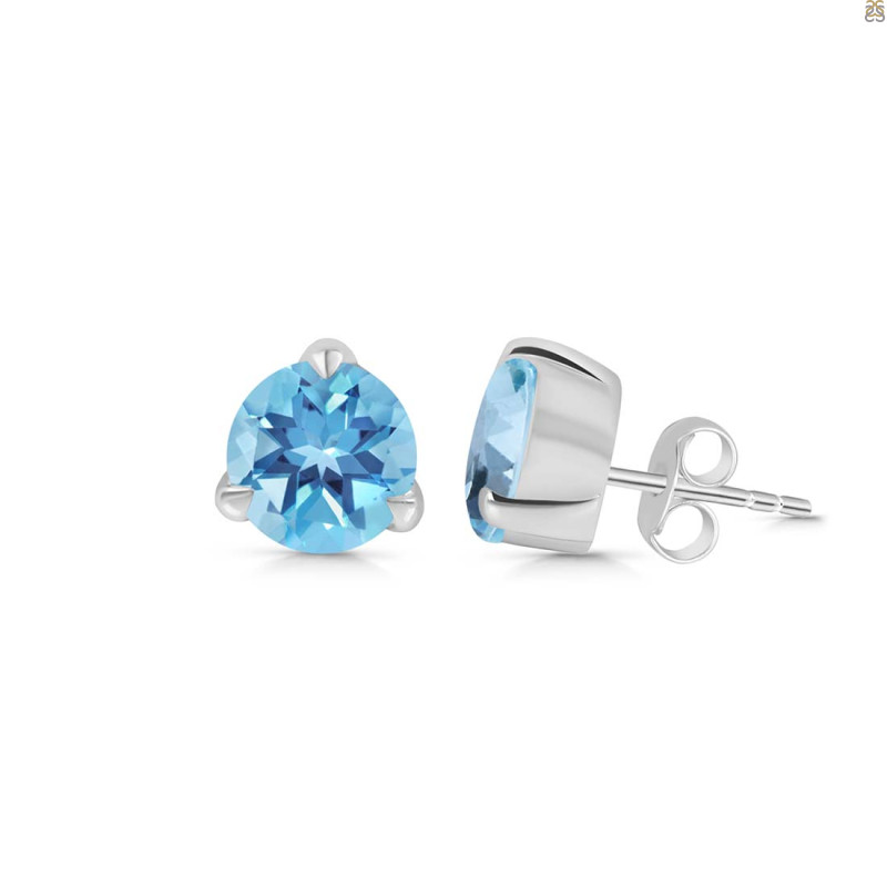 Blue Topaz Stud Earring