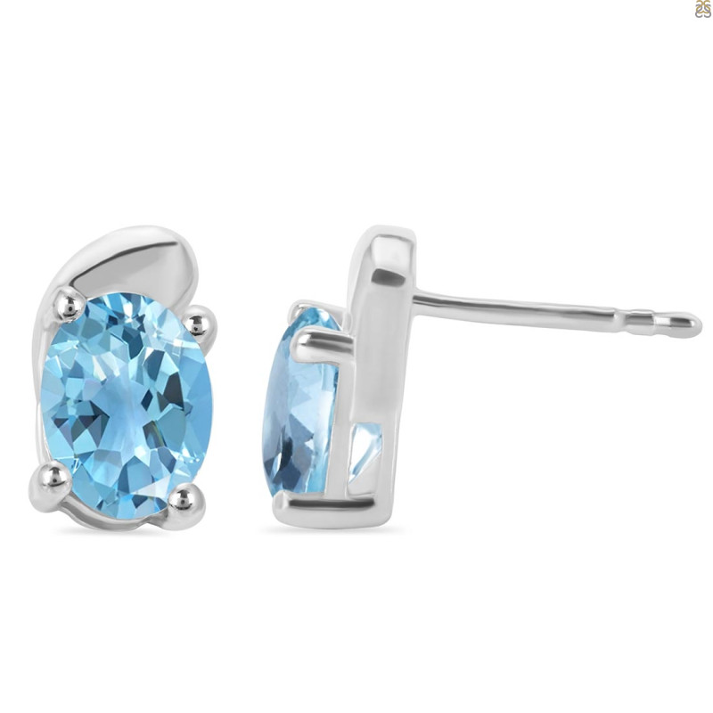Blue Topaz Stud Earring